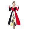 AMCOIN Dames hart koningin kostuum, Halloween hart koningin paleis jurk, hart koningin pak, 2 stuks set (rood, M)