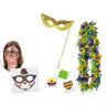 yanwuwa Mardi Gras Kostuum Set Met Clownshoed Kraal Ketting Oogbedekking LasVegas Dikke Dinsdag Decoraties Carnaval Feestbenodigdheden Mardi Kostuum Accessoires Mardi Hoofdband Mardi