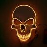 DastOp Eng LED Halloween-masker, oplichtend masker kostuum dag van de dode masker met 3 verlichtingsmodi, Halloween gezichtsmasker for mannen vrouwen kinderen (Color : Orange)
