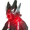 KLauer Punk masker helm cosplay voor mannen, futuristische punk techwear, Halloween cosplay fit muziekfestival (kleur: rood, maat: 30 x 19 cm)