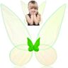 REDSTAR FANCY DRESS Feeënvleugels voor kinderen, als feeënkostuum, feeënvleugels, bosfee kostuum, Fairy Wings in wit of groen als vlindervleugels, engelenvleugels of elfenvleugels voor een elfenkostuum, 50 x 52 cm