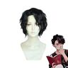 LINLINCD -Wig Anime Cosplay Anime Cosplay Pruik Kiyoomi Sakusa Pruik Anime Haikyuu !! Sakusa Kiyoomi Cosplay Zwart Short Curly Synthetisch Haar Halloween Party Kostuum Role Play