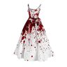 Tytlyworth Halloween bloedspattenjurk Aangescherpte taille, mouwloos, uitlopende zoom, Halloween-jurk met bloedprint,Halloween bloedprintjurk voor feestcosplay, feestoutfits