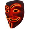 SOUTHSKY LED Masker V voor Vendetta Masker EL-draad Oplichten voor Halloween Kostuum Cosplay Feest (wit gezicht blauw neonlicht) (Rood)