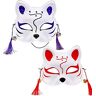 Sykerout 2- Stcs Cosplay, Halloween vos masker maskerade, Maskers Japanse，vos masker, Vos Maskers Halloween Maskers, masker carnaval party cosplay masker kostuum make-up prop (Kat A+B)