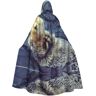 KoNsev 59" Hooded Cape Unisex Halloween Mantel Voor Duivel Heks Tovenaar Halloween Kerst Cosplay, Wit Dier