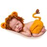 Adorel Baby Fotoshoot Kostuums Dier Katoen Set Schattige Leeuw Muts & Broek 0-4 Maanden
