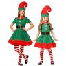 KARFRI Elfenkostuums, Elfenoutfit met kleding, hoeden, riemen en sokken, Kerst Fancy Elfenkostuum, Vakantie-elf Cosplaypak, Kerstmanhelperkostuum, Halloween Elfenkostuum voor kinderen (polyester)