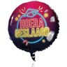 Boland ballon Hoera Geslaagd 45 cm folie zwart