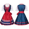 HYueaph Oktoberfest Kostuums Vrouwen, Ruches Oktoberfest Jurk voor Vrouwen Duitse Dirndl Jurk Kostuums voor Beiers Oktoberfest Carnaval Halloween, XXL