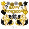 Naemriee 1 set vaderdagdecoraties, witgoud en zwart, decoratieset voor Vaderdag, ballonset voor Vaderdag