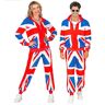 Widmann W  Trainingspak, United Kingdom, jaren 80-outfit, joggingpak, vlag Verenigd Koninkrijk, carnavalskostuum