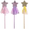 YUNYAN 3 stuks prinses toverstaf feeënstaf kinderen toverstaf fee sterrenstaf fee glitter ster toverstaf voor meisjes kostuum rekwisieten cosplay verjaardag party supply (roze, paars en goud)