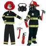 Morph Brandweerman kostuum voor kinderen, zwart, brandweerman kinderkostuum, brandweerman kinderkostuum, brandweerman kinderkostuum, brandweerman kinderkostuum, maat M