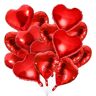 Sunshine smile Hartvormige folieballon rood, 20 stuks 45 cm ballonnen rood, hart heliumballonnen, folieballon bruiloft, folieballonnen, hartballonnen (rood)