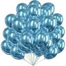 Flowballoons Feestballonnen Chroom Ballon Verjaardag Ballonnen voor Verjaardag Ballonnenslingerset Ballonnenset met 50 blauwe ballonnen 12 inch