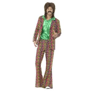SMI 1960'S Hippie Mann Kostyme Dress - Blomstrende