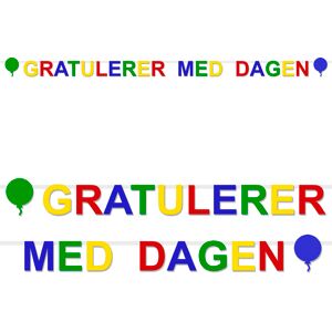 Fest-Dekor Gratulerer med dagen Bokstavgirlander