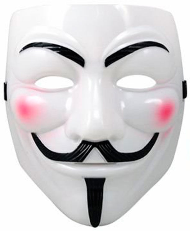 Anonymous / Vendetta / Guy Fawkes Maske Størrelse 19 x 21 cm - Large