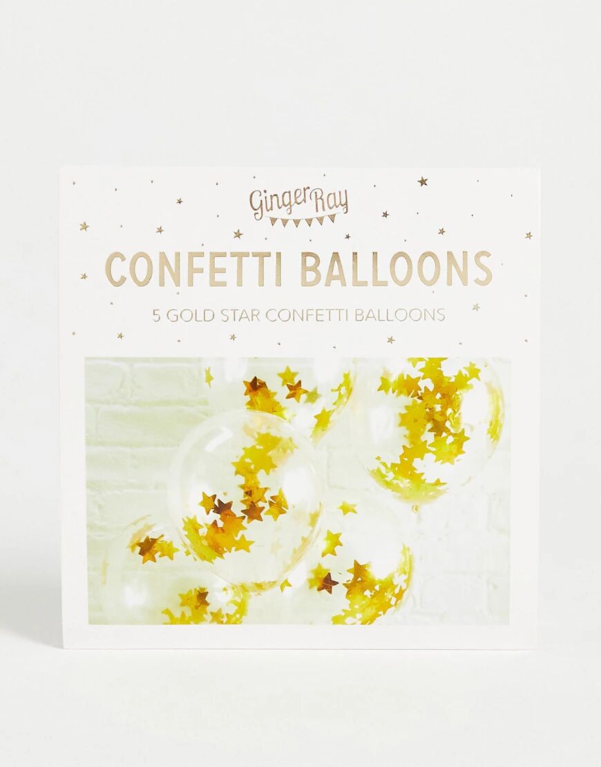 Ginger Ray star confetti balloons in gold  Gold