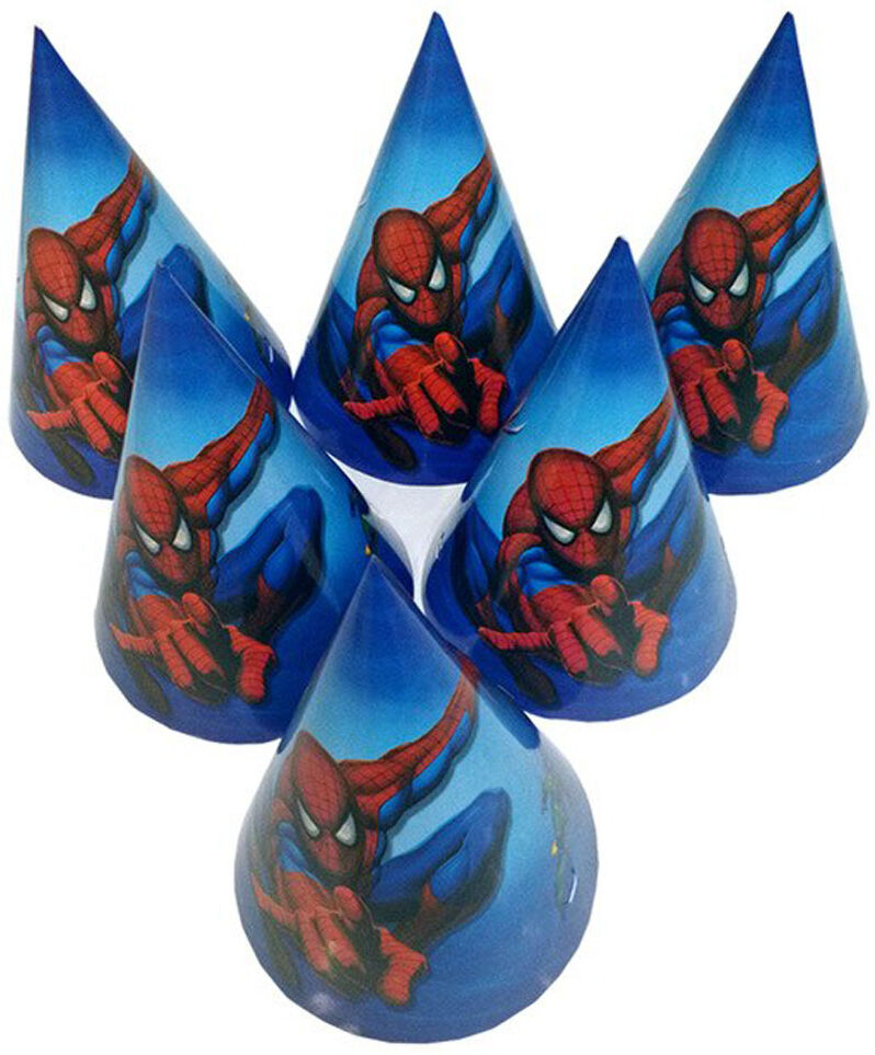 Marvel Spider-Man Bursdagshatter 6 Stk