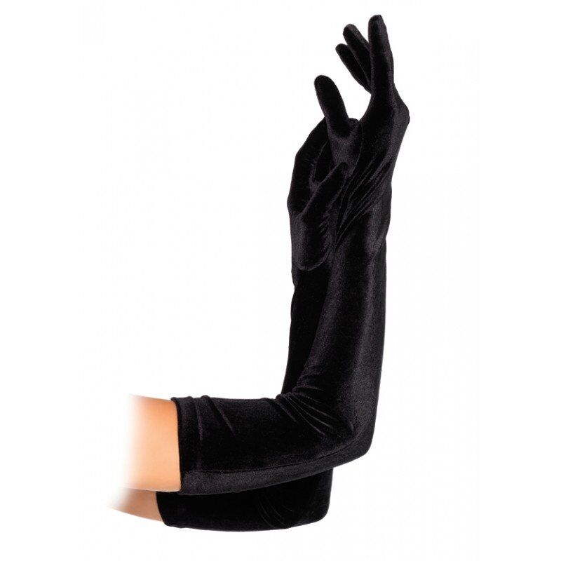 Leg Avenue Długie drapieżne rękawiczki z tkaniny velvet