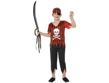 Disfrazzes Fato de Menino Pirata Caveira Alegre (Tam: 10 a 12 Anos)