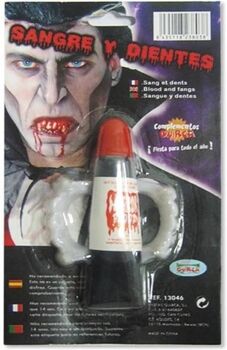 Disfrazzes Acessórios de Halloween Conjunto de Sangue e Dente de Vampiro