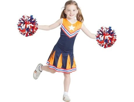 Disfrazzes Fato de Menina Cheerleader Azul E Laranja (Tam: 3 a 4 anos)