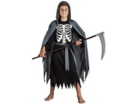 Disfrazzes Fato de Menino Esqueleto Foice (Tam: 10 a 12 Anos)