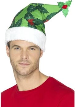 Disfrazzes Chapéu Gorro De Pai Natal Com Azevinho (Tam: Tamanho Único)