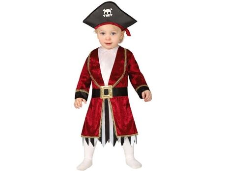 Disfrazzes Fato de Bebé Capitão Pirata Vermelho E Preto (Tam: 12 a 24 meses)