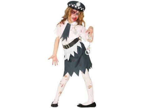 Disfrazzes Fato de Menina Polícia Zombie (Tam: 7 a 9 anos)
