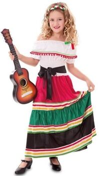 Disfrazzes Fato de Menina Mariachi Mexicana (Tam: 5 a 6 anos)