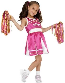 Disfrazzes Fato de Menina Cheerleader Rosa (Tam: 4 a 6 Anos)