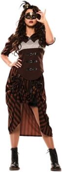 Disfrazzes Fato de Mulher Steampunk Às Riscas (Tam: M/L)