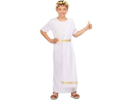 Disfrazzes Fato de Menino Imperador Romano Branco (Tam: 10 a 12 anos)