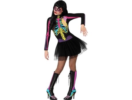 Disfrazzes Fato de Mulher Esqueleto Multicolor Com Tutu (Tam: M/L)