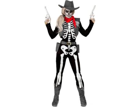 Disfrazzes Fato de Mulher Esqueleto Cowboy (Tam: M/L)