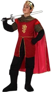 Disfrazzes Fato de Menino Rei Medieval Vermelho (Tam: 10 a 12 anos)