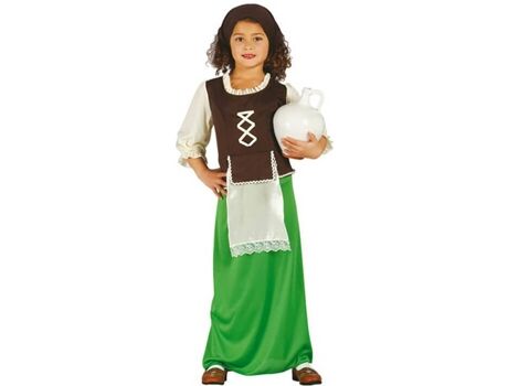Disfrazzes Fato de Menina Empregada Medieval Verde (Tam: 5 a 6 anos)
