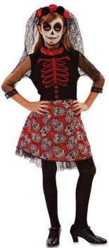 Disfrazzes Fato de Menina Catrina Vermelho (Tam: 10 a 12 Anos)