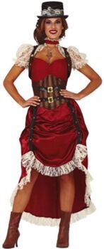 Disfrazzes Fato de Mulher Steampunk Vermelho Com Capa (Tam: M)