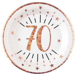 SANTEX Papptallrikar 70 År Birthday Party Roseguld