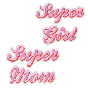 PARTYDECO Super Girl Super Mom Tygmärken