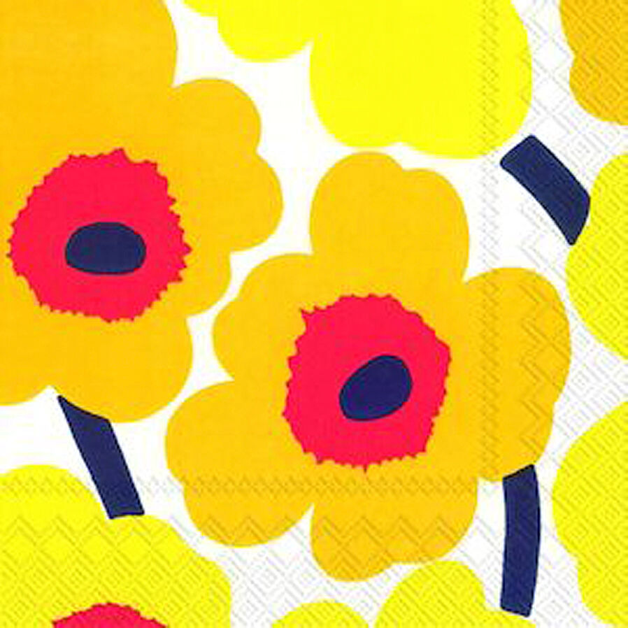 Marimekko Servett Unikko 33x33 cm Gul/Röd