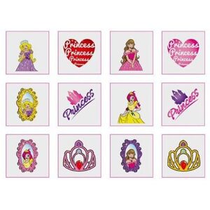 Henbrandt 12 PRINCESS TEMPORARY TATTOOS PARTY BAG FILLER/ PRIZES KIDS FAVOURS FUN