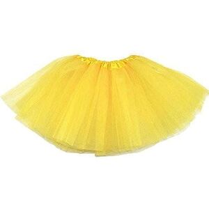 Lizzy Deluxe Kids 3 Layered LED Plain, Glitter, Tutu Skirts - Light Up Tutu Skirt Fancy Dress (Yellow)