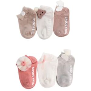 FEIFEI'S BOW 6 Pairs Toddlers Baby Girls Kids Tutu Flower Wings Bows Party Costume cotton Socks Newborn Infant (Set01 6-12 Months)