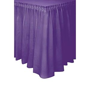 Unique Solid Purple Plastic Rectangular Table Skirt (73cm x 4 meters) 1 Count - Easy Assembly and Reusable, Elegant & Versatile Party Decor